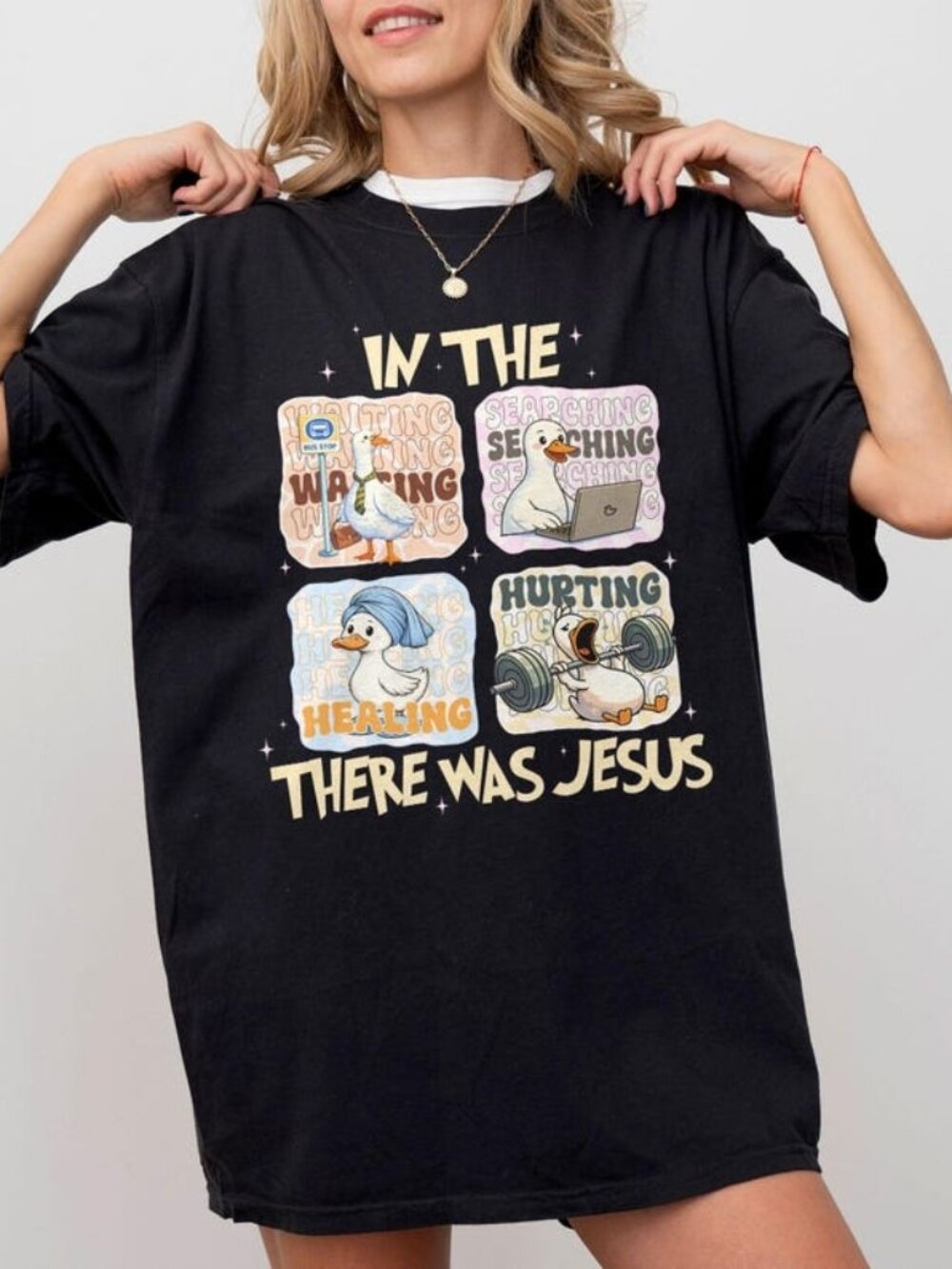 There Was Jesus Faith T-shirt, Funny Goose Christian Graphic Tee